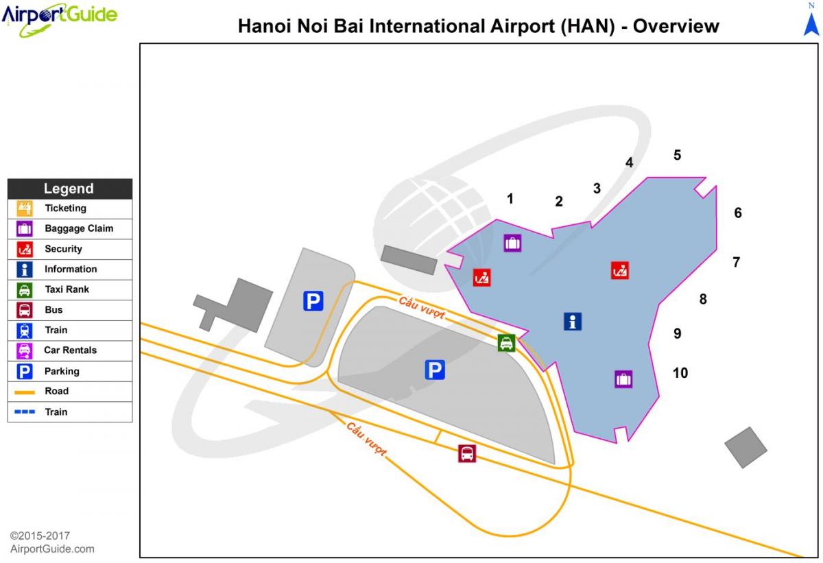 hanói aeroporto internacional de mapa