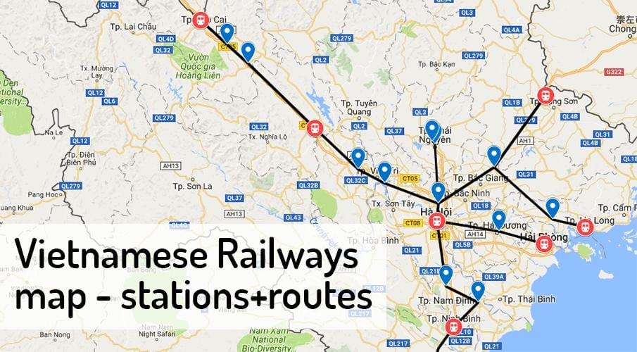Mapa de hanói estação de comboios