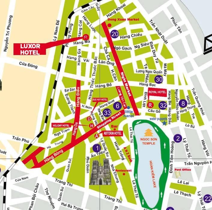 Mapa de hanói rua