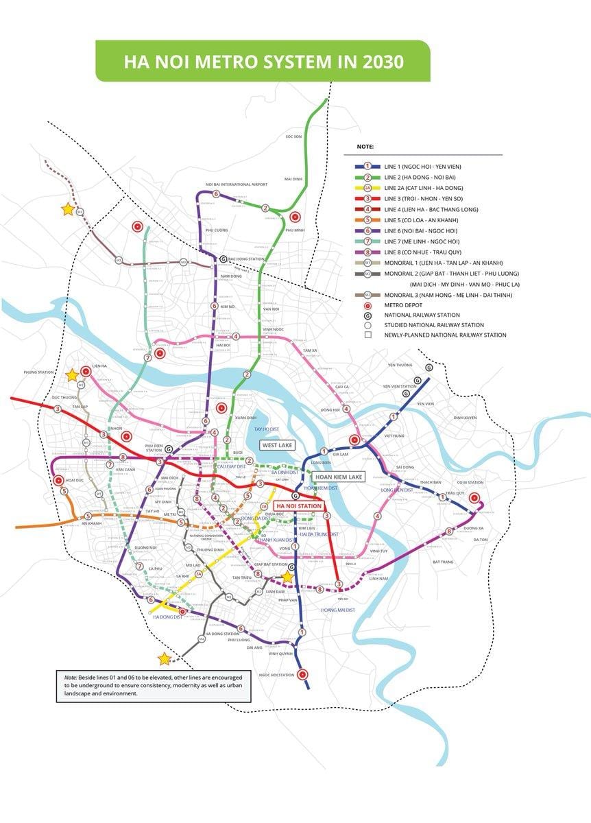 Mapa de hanói metro