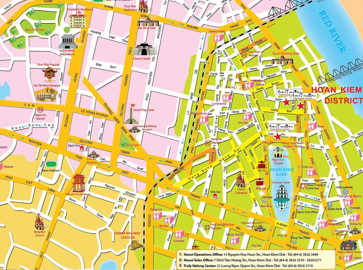 hanói turismo mapa