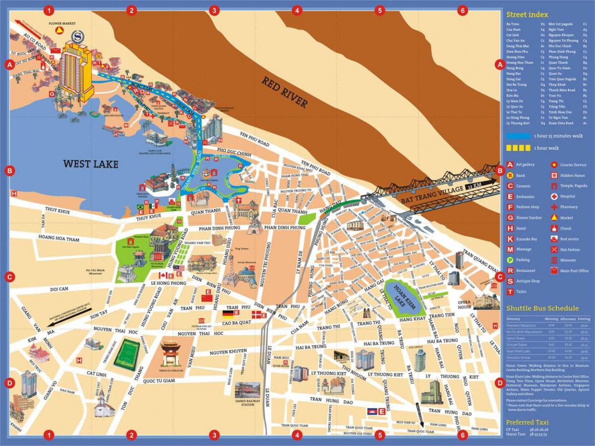 hanói atracções turísticas mapa