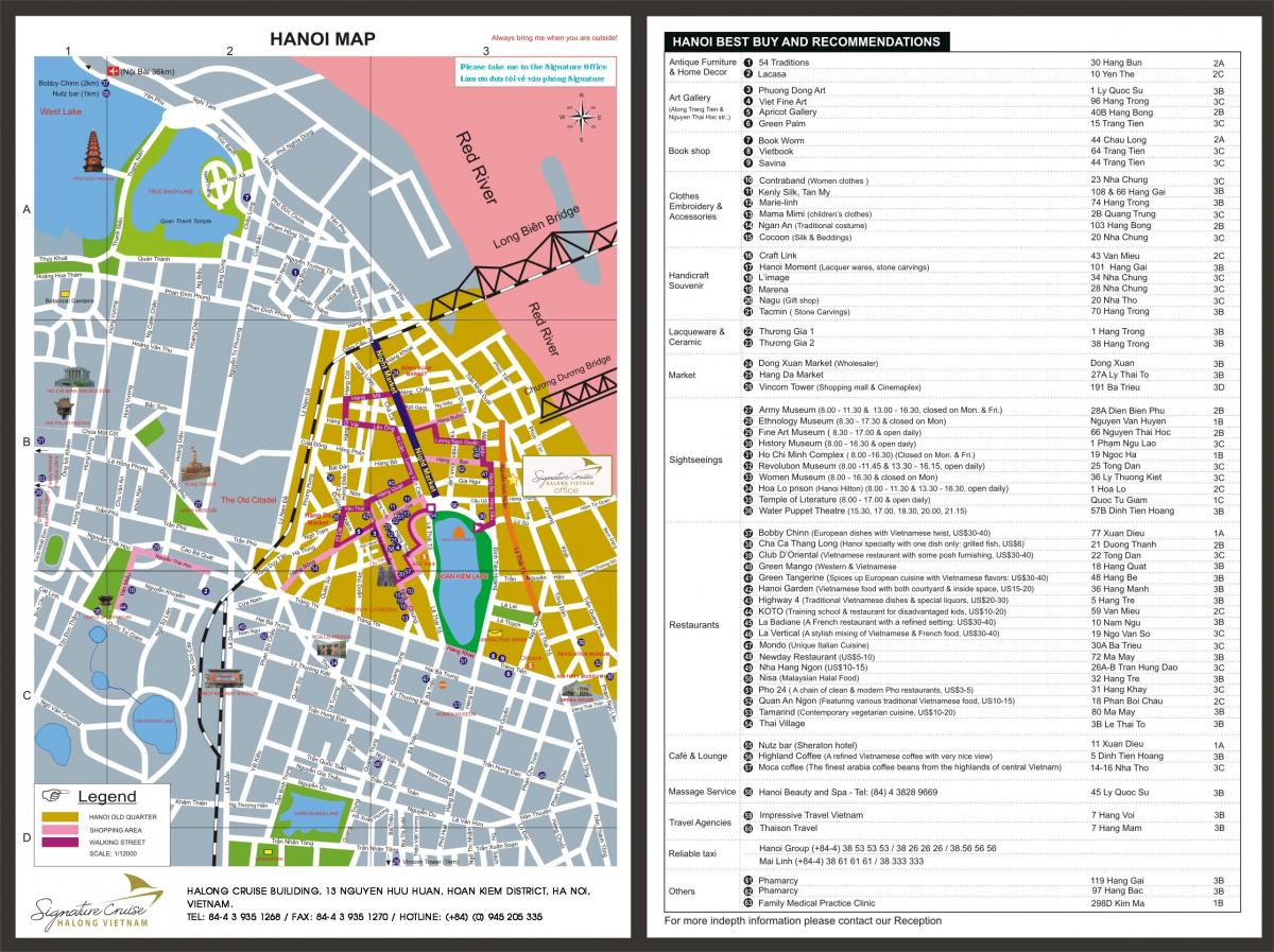 hanói passeios mapa