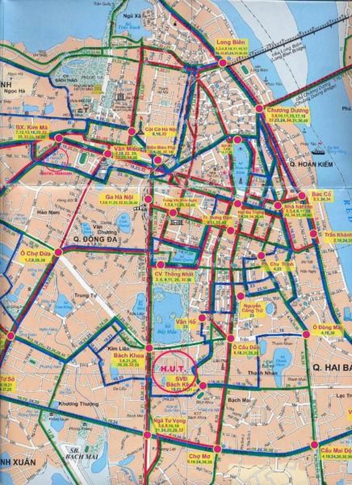 hanói ônibus mapa de rotas