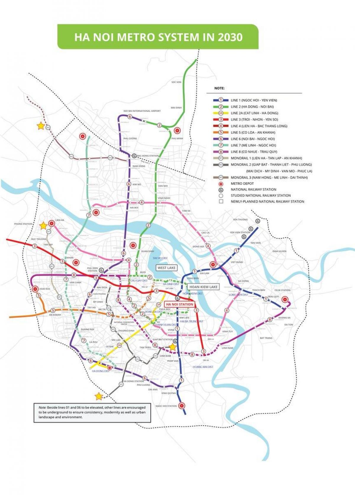 Mapa de hanói metro