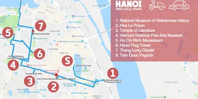Hanói bairro francês passeio a pé mapa