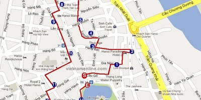 Hanoi old town mapa