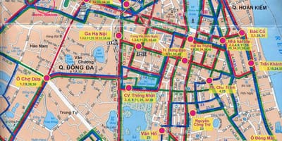 Mapa de hanói autocarro 17 rota